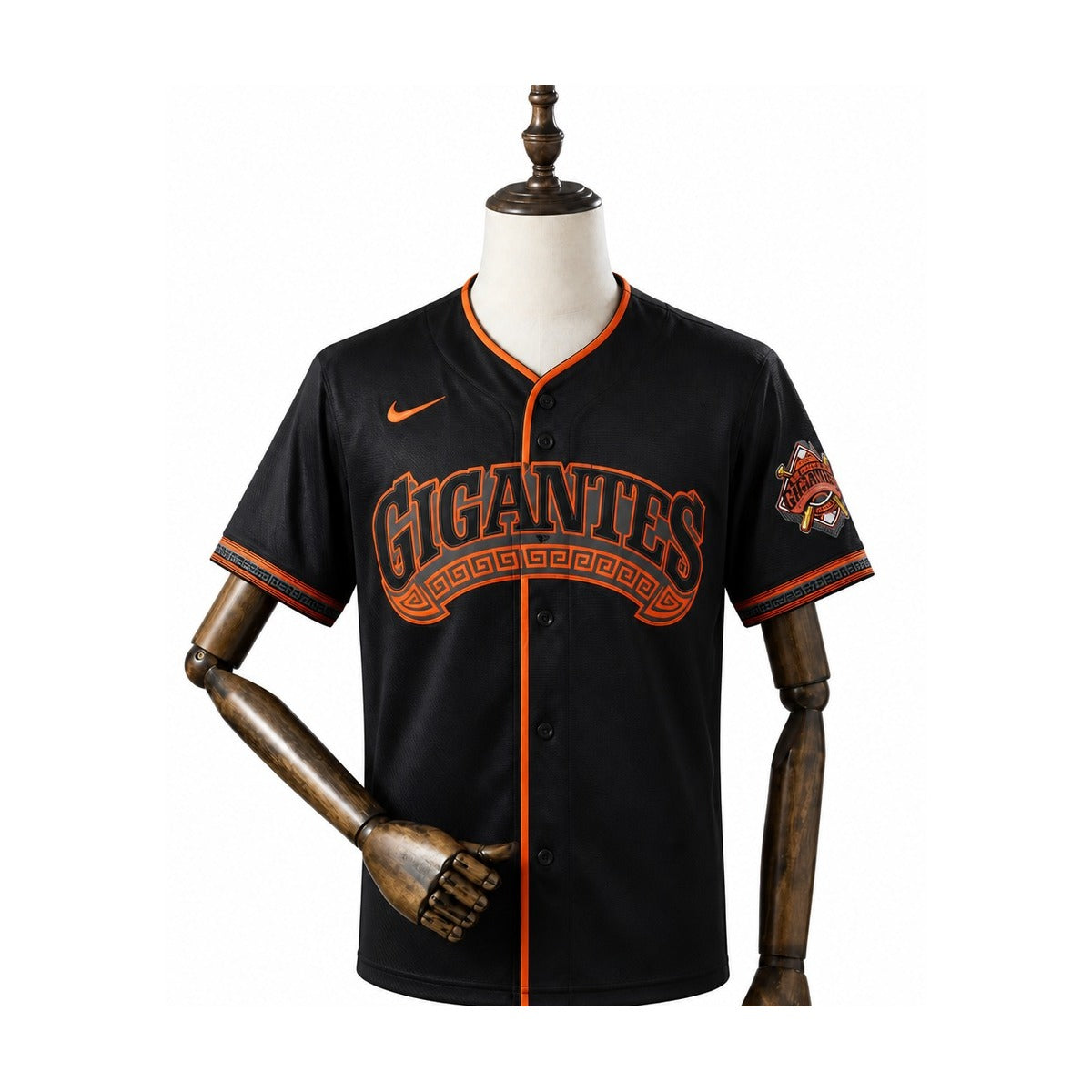 San Francisco Giants MLB – Camisa Oficial Segunda (Away) frente manequim fundo branco