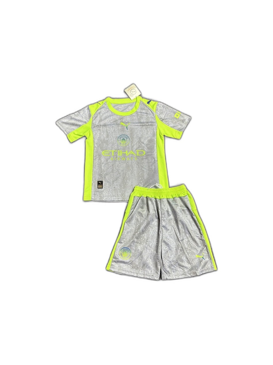 Camisa 2025-26 Manchester City III Infantil frente fundo branco