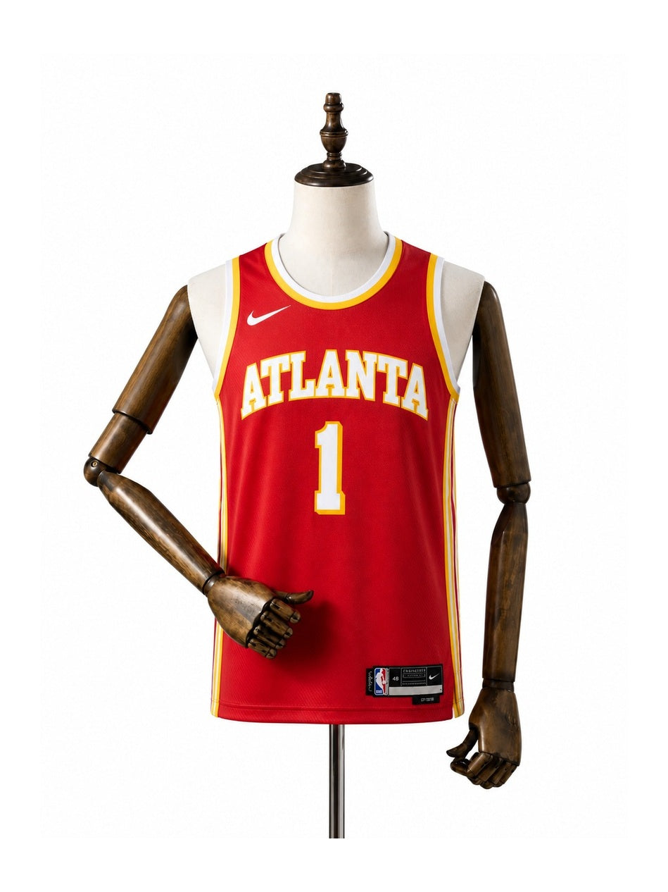 Camiseta NBA Atlanta Hawks - 1ª Camisa (Home) frente manequim fundo branco padronizada