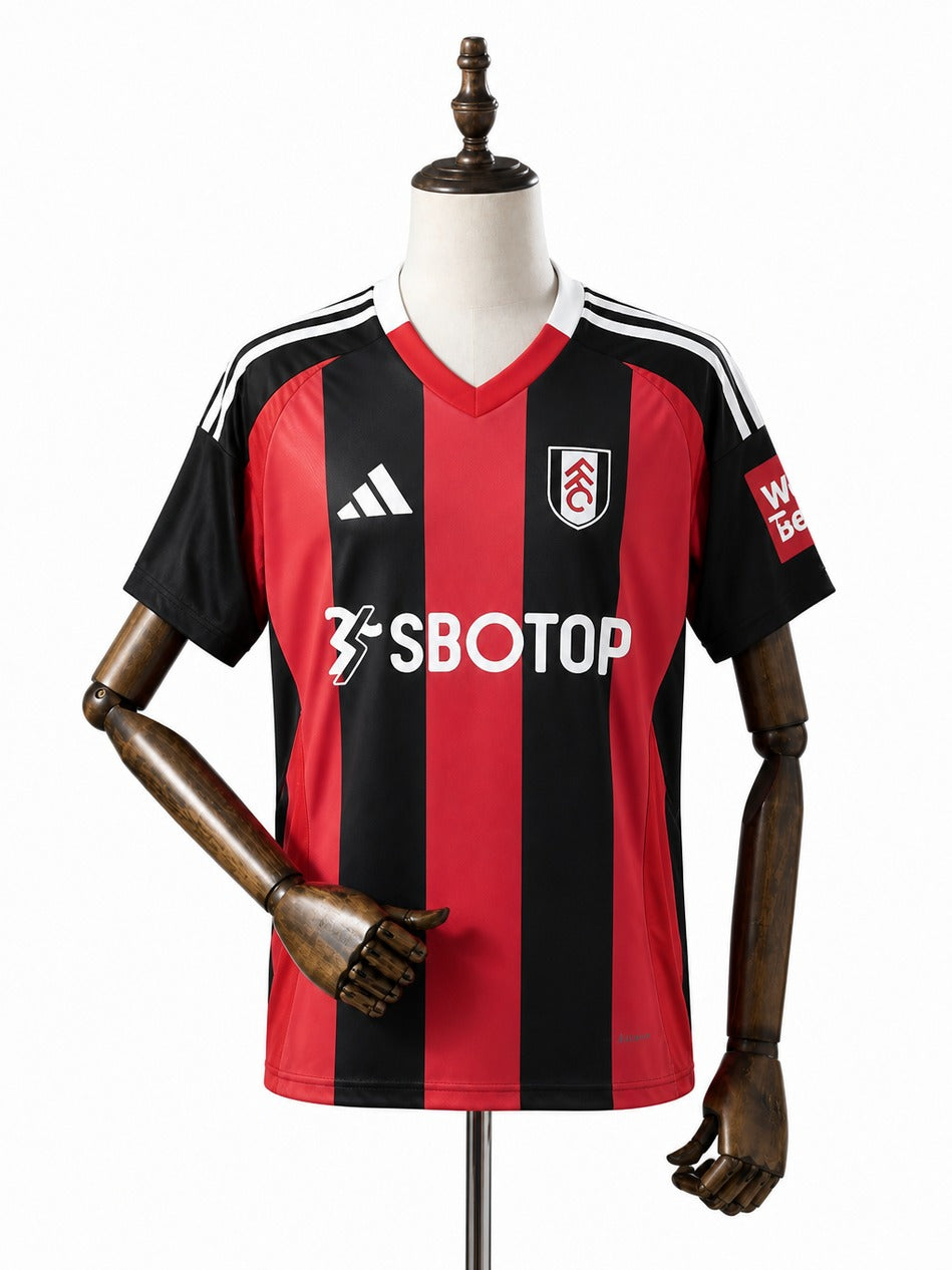 Camisa Fulham - 2º Uniforme Torcedor 2024/25 frente manequim fundo branco