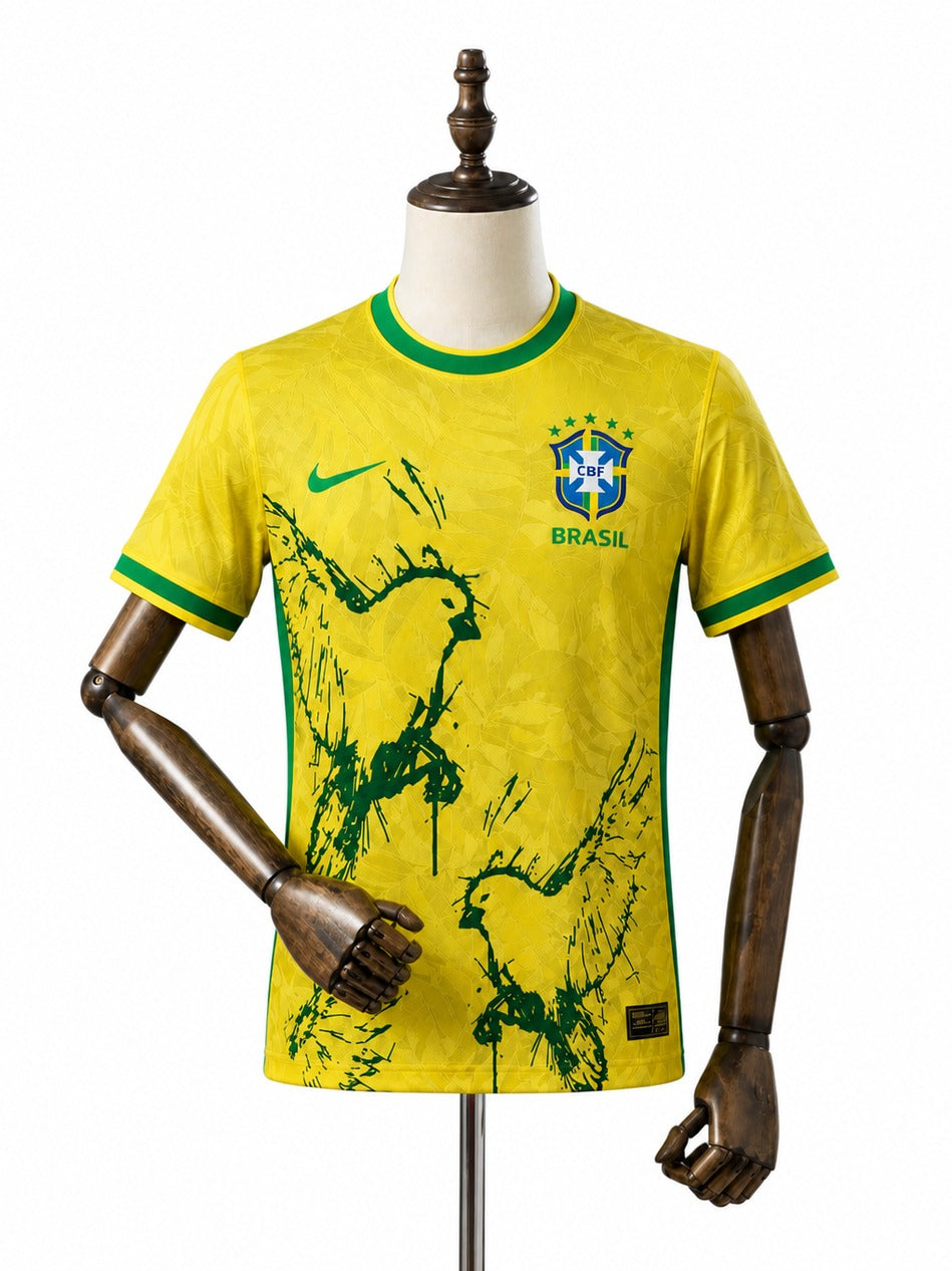 Camisa Seleção Brasileira Amarela-Verde (edição especial) 2026 manequim fundo branco