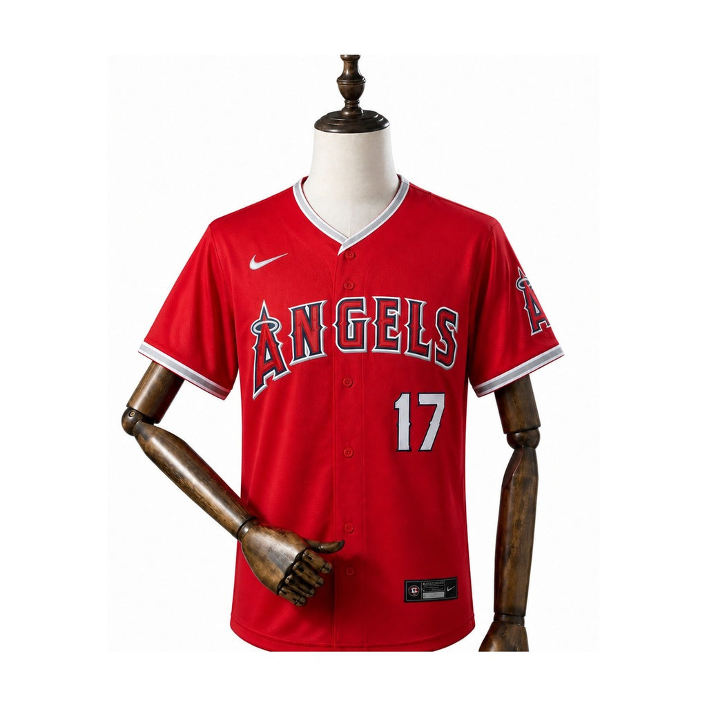 Los Angeles Angels MLB – Camisa Oficial Segunda (Away) frente manequim fundo branco