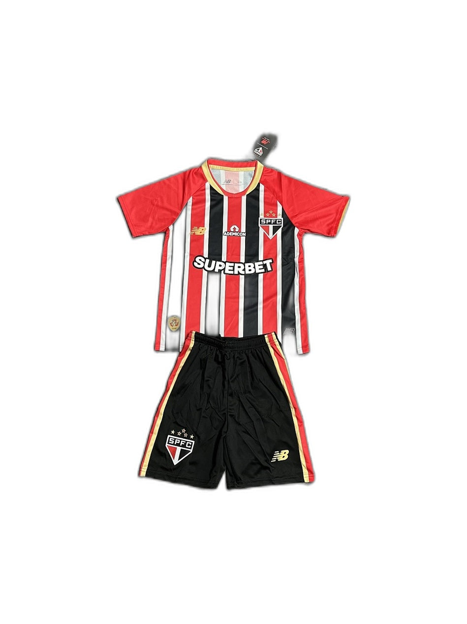 Camisa 2025-26 Sao Paulo Away Infantil frente fundo branco