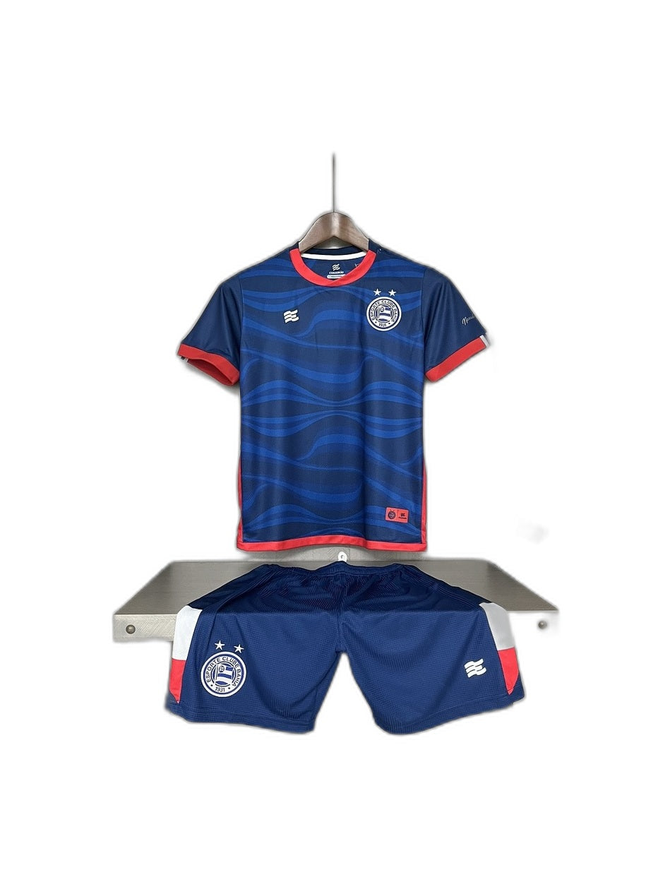 Camisa 2024-25 Bahia III Infantil frente fundo branco