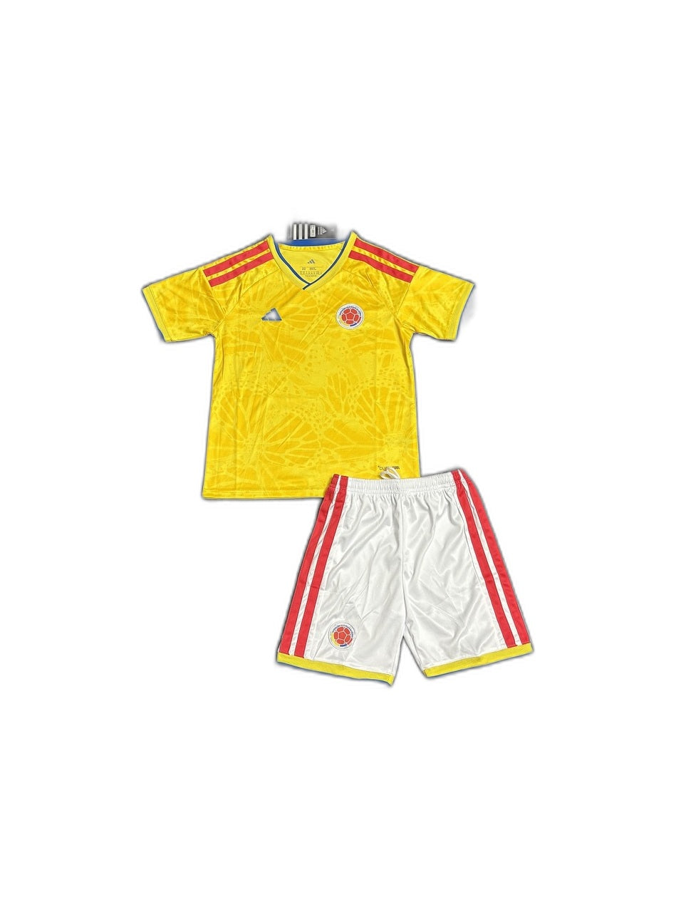 Camisa 2026 Colombia home jersey Infantil frente fundo branco