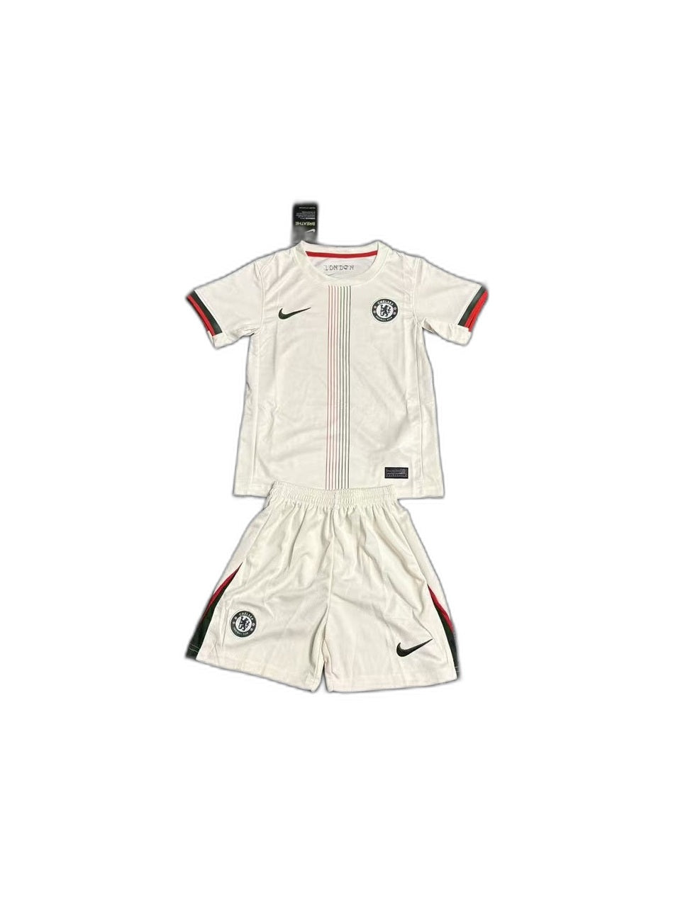 Camisa 2025-26 Chelsea Away Infantil frente fundo branco