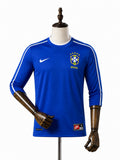 Camisa Seleção Brasileira Retrô Azul Manga Longa 1998 manequim fundo branco