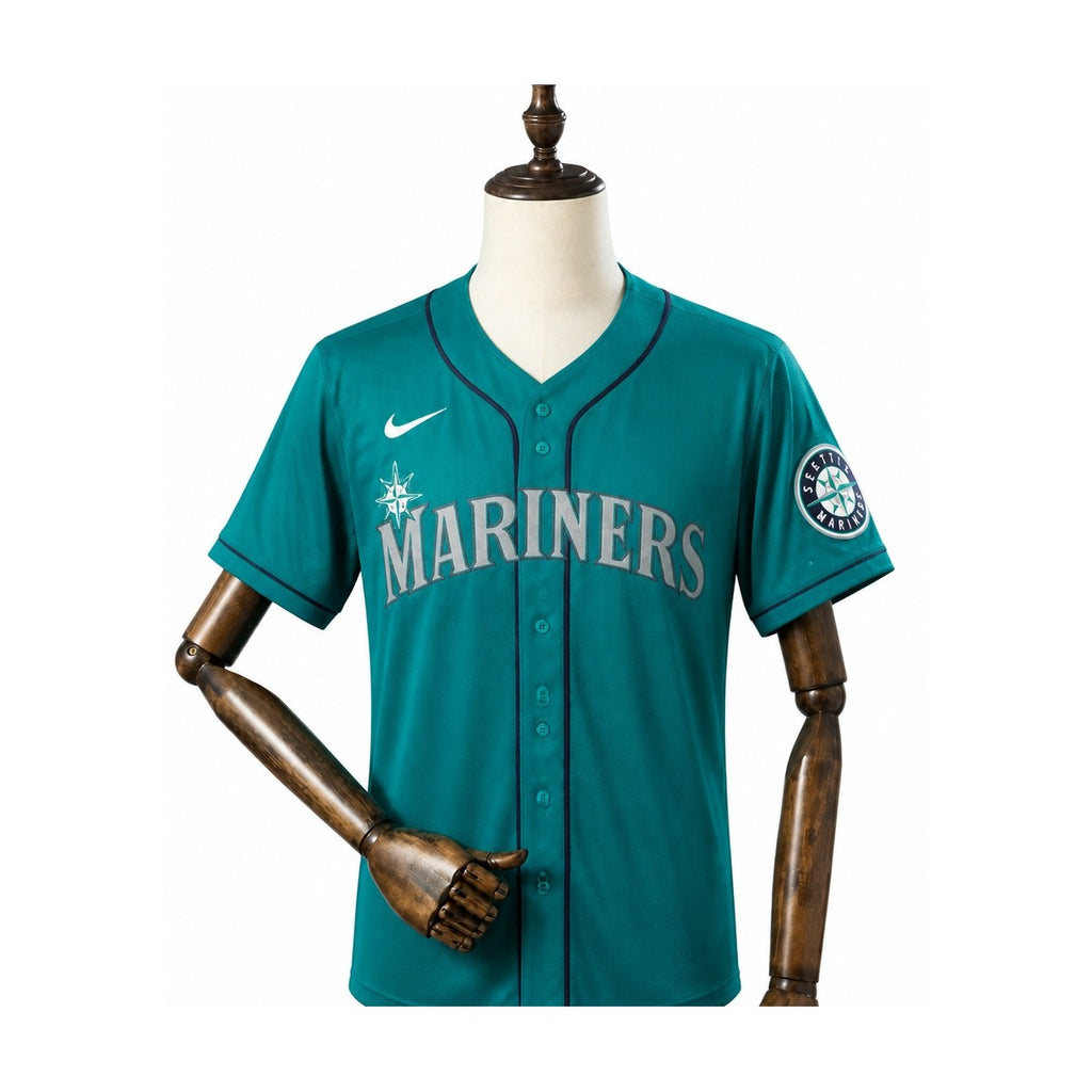 Seattle Mariners MLB – Camisa Oficial Segunda (Away) frente manequim fundo branco