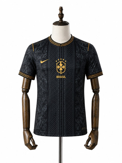 Brazil National Team Black Special Edition Jersey 2026 frente manequim fundo branco