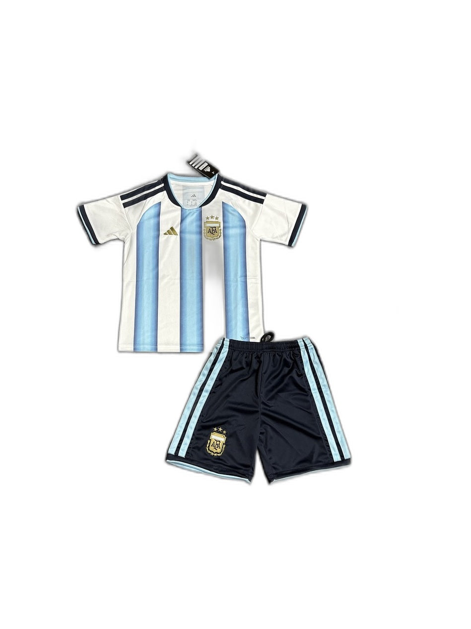 Camisa 2026 Argentina Home Infantil frente fundo branco