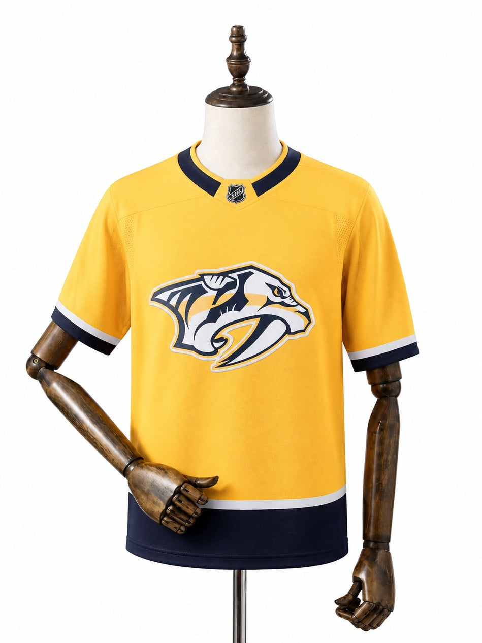 Nashville Predators NHL Jersey – Home & Away frente real web manequim fundo branco