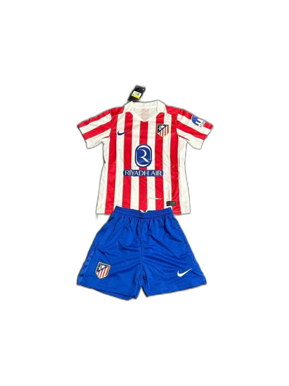 Camisa 2025-26 Atletico Madrid Home Infantil frente fundo branco