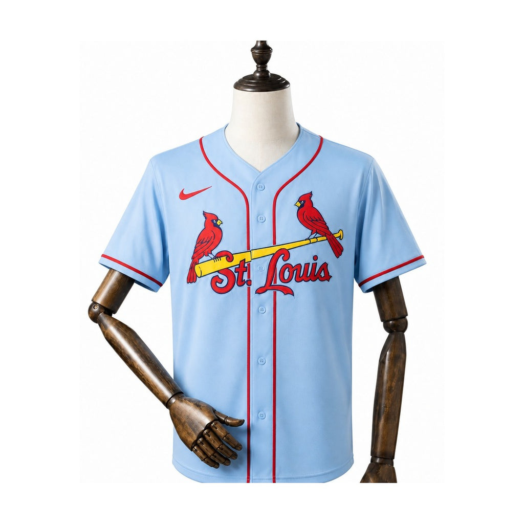 St. Louis Cardinals MLB – Camisa Oficial Segunda (Away) frente manequim fundo branco