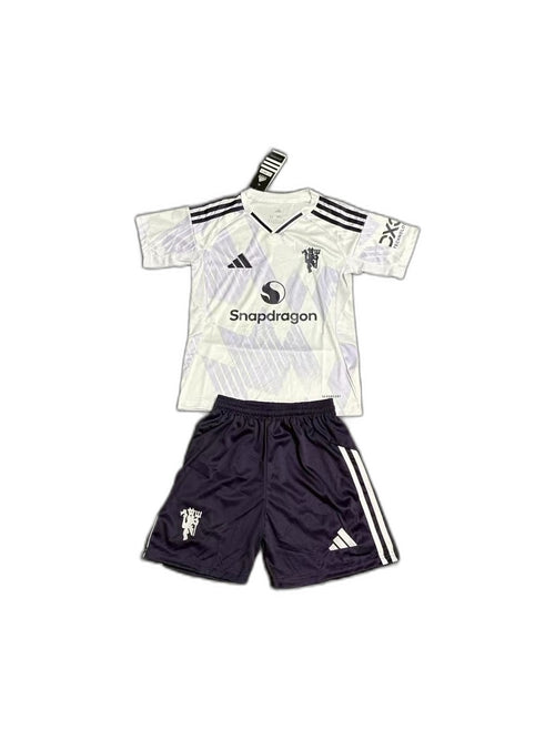 Camisa 2025-26 Manchester United Away Infantil frente fundo branco