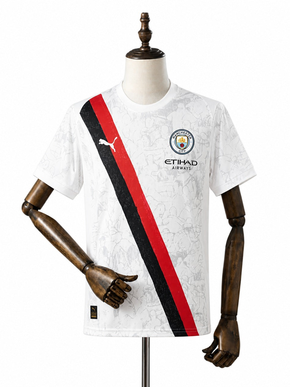 Camisa Manchester City - 2º Uniforme Torcedor 2025/26 frente manequim fundo branco