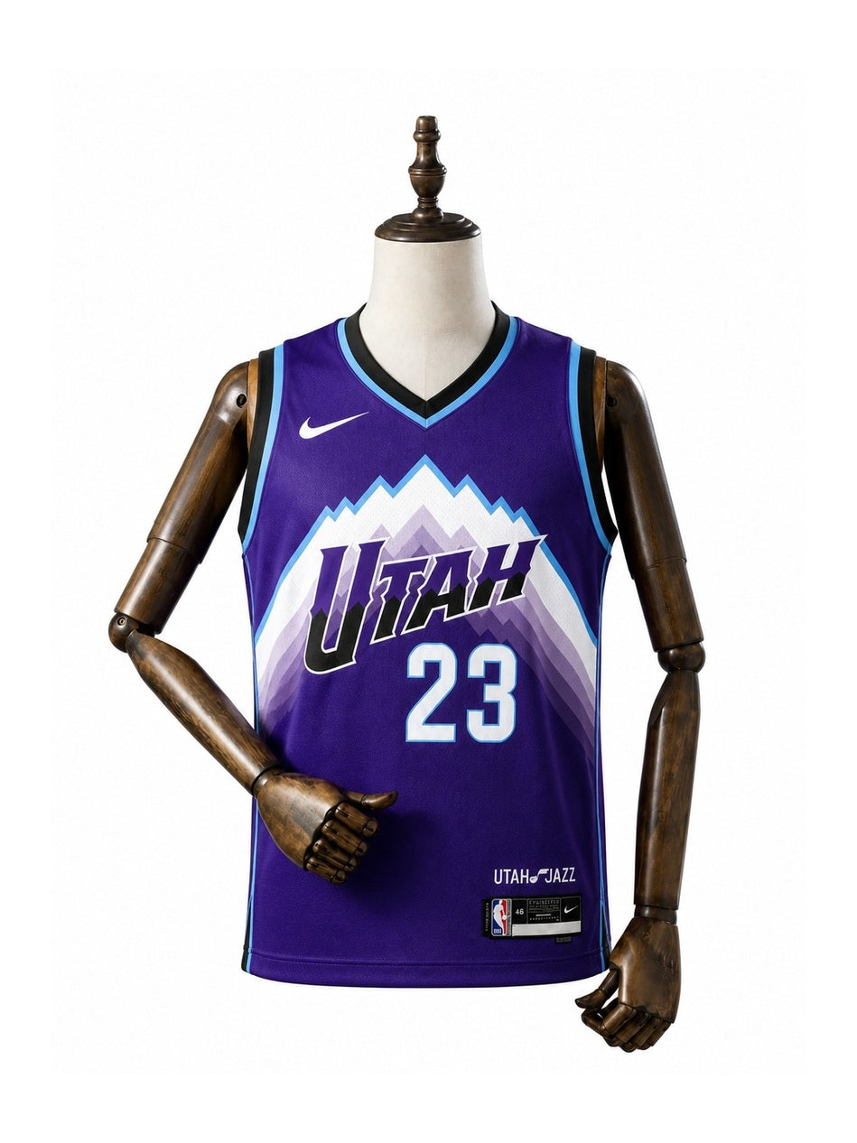 Camiseta NBA Utah Jazz - 1ª Camisa (Home) frente manequim fundo branco padronizada