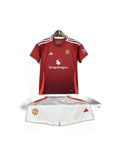 Camisa 2024-25 Manchester United Home Infantil frente fundo branco