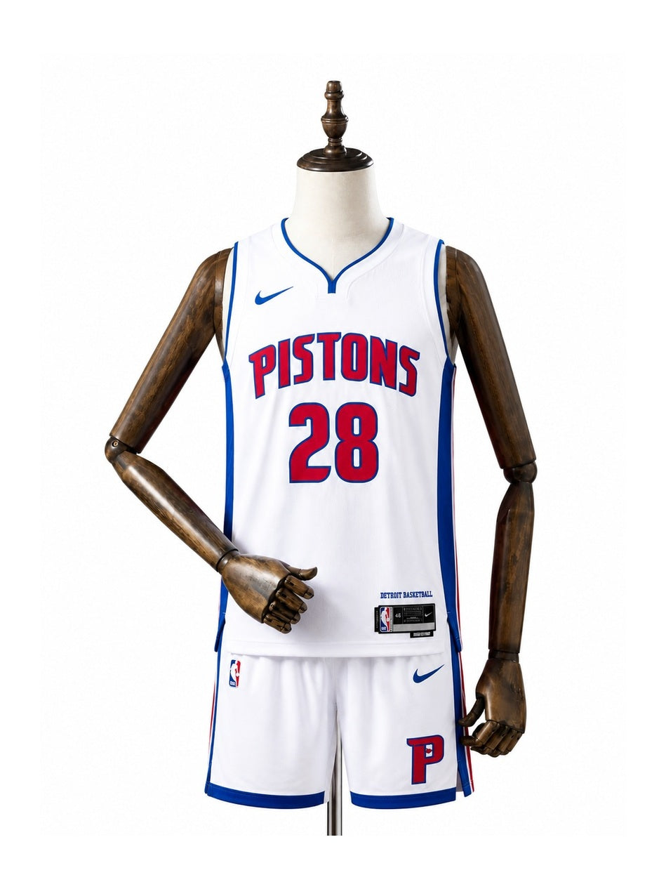 Camiseta NBA Detroit Pistons - 1ª Camisa (Home) frente manequim fundo branco padronizada