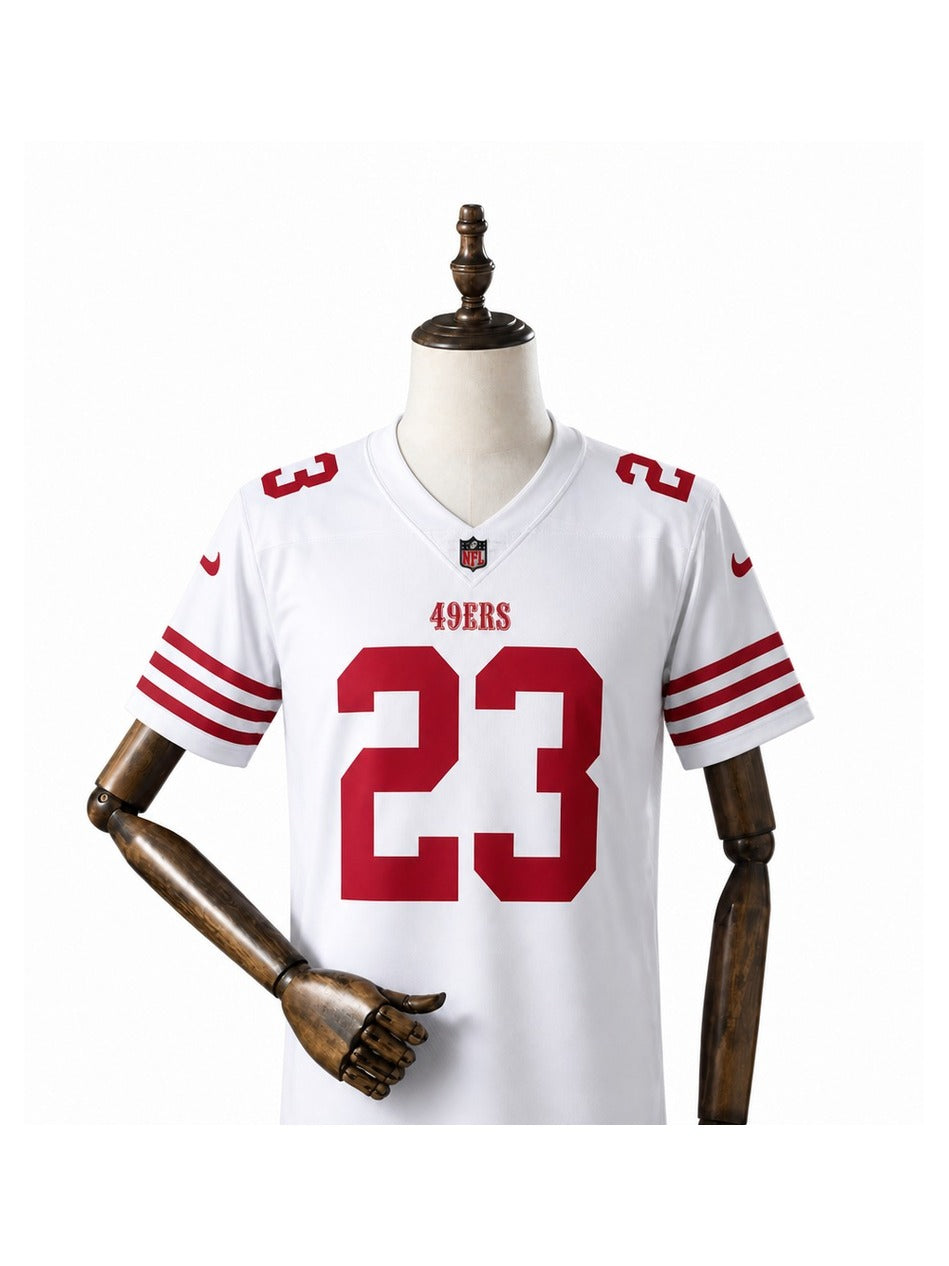 Camisa San Francisco 49ers Away (Visitante) NFL frente manequim fundo branco