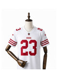 Camisa San Francisco 49ers Away (Visitante) NFL frente manequim fundo branco