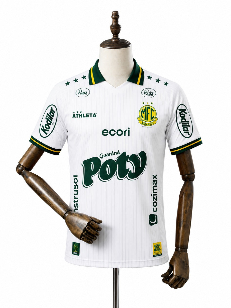 Camisa Mirassol 2º Uniforme Jogador 2026 frente manequim fundo branco