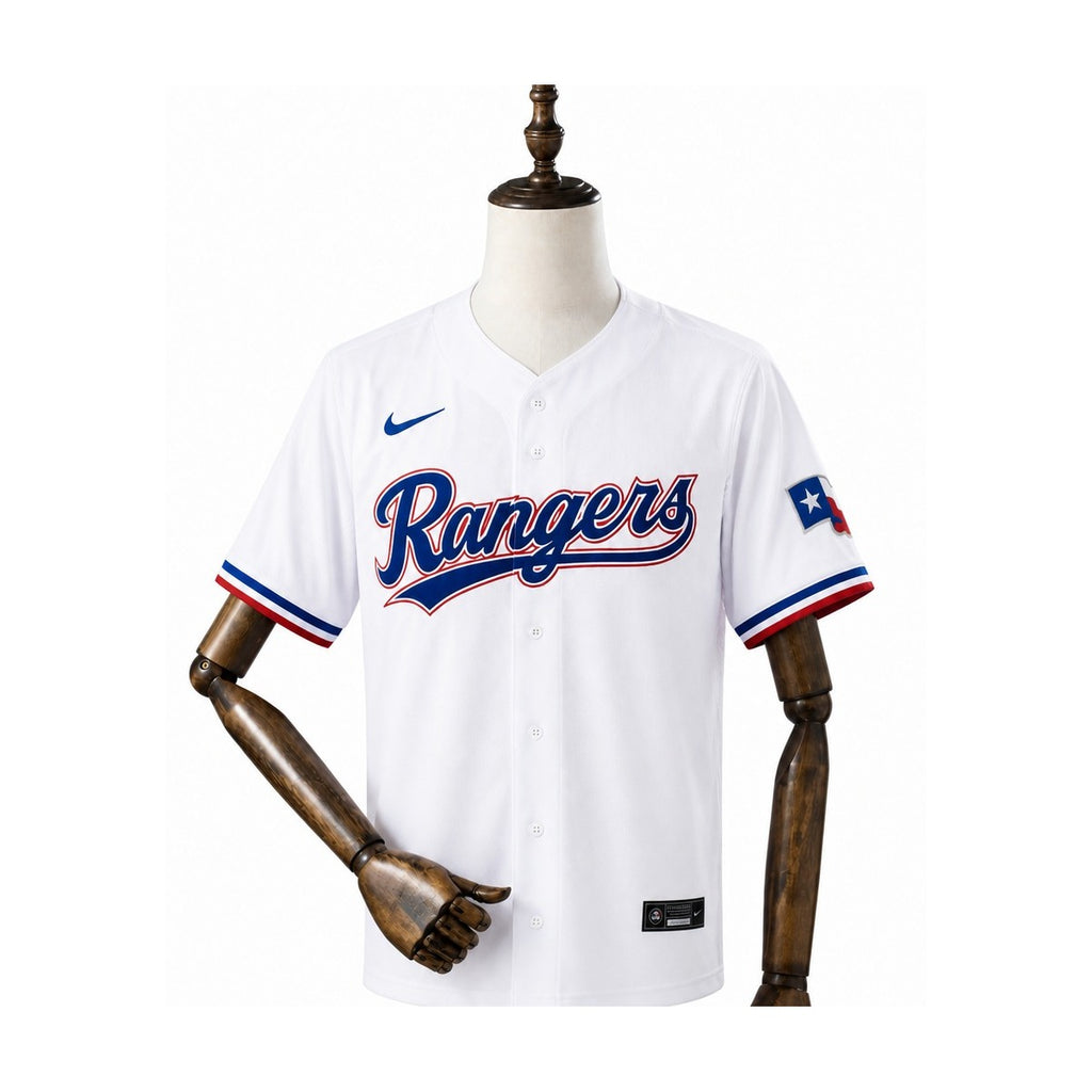 Texas Rangers MLB – Camisa Oficial Primeira (Home) frente manequim fundo branco