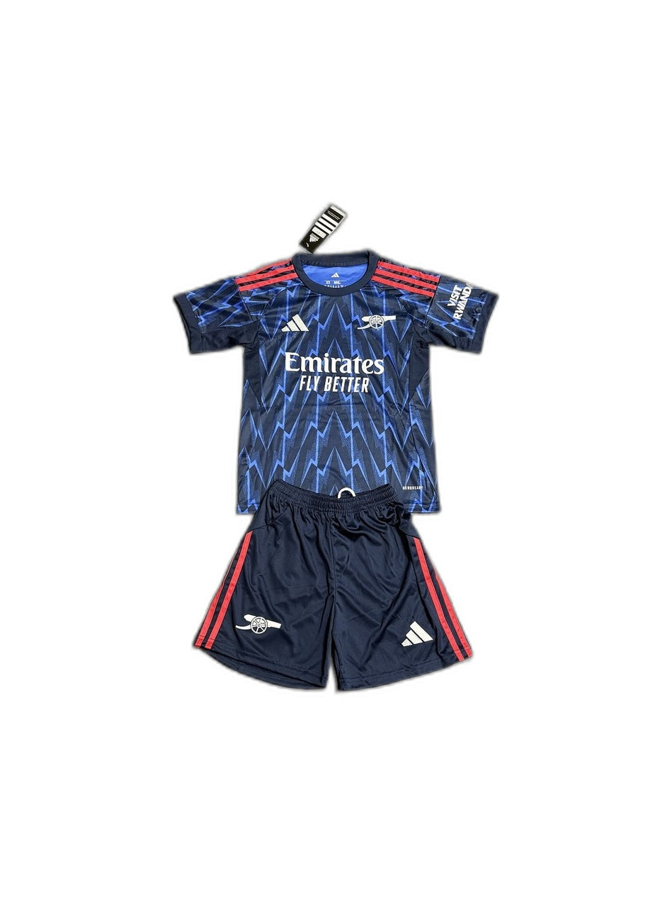 Camisa 2025-26 Arsenal Away Infantil frente fundo branco