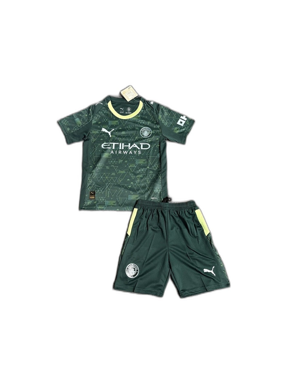 Camisa 2025-26 Manchester City IIII Infantil frente fundo branco