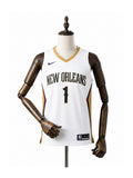Camiseta NBA New Orleans Pelicans - 1ª Camisa (Home) frente manequim fundo branco padronizada