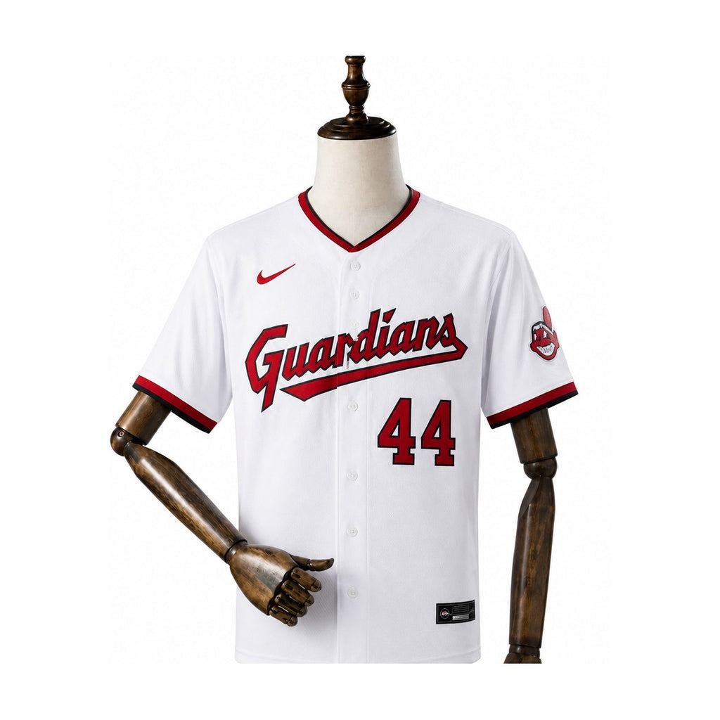 Cleveland Guardians MLB – Camisa Oficial Primeira (Home) frente manequim fundo branco