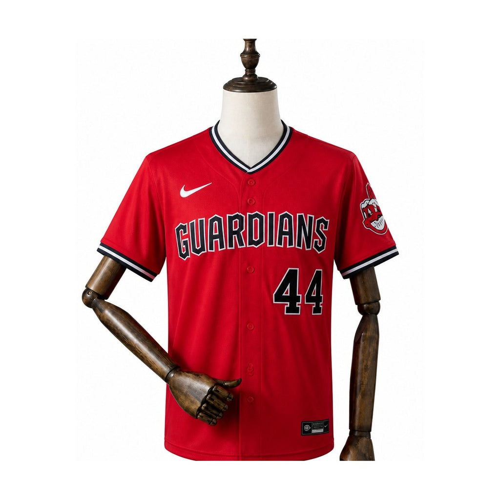 Cleveland Guardians MLB – Camisa Oficial Segunda (Away) frente manequim fundo branco