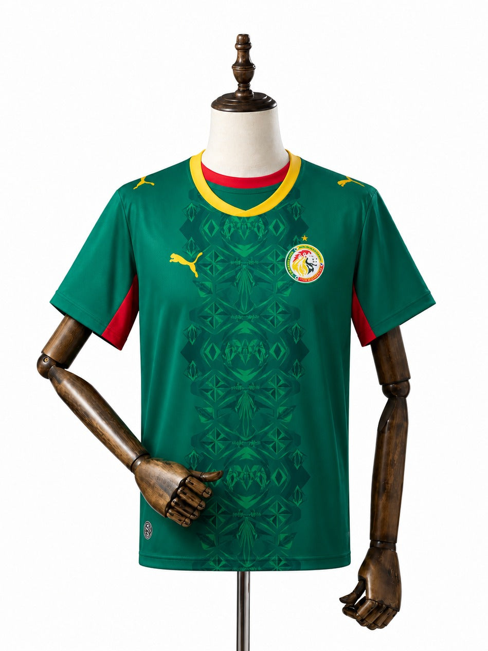 Camisa Seleção Senegal 2 uniforme 2026 frente manequim fundo branco