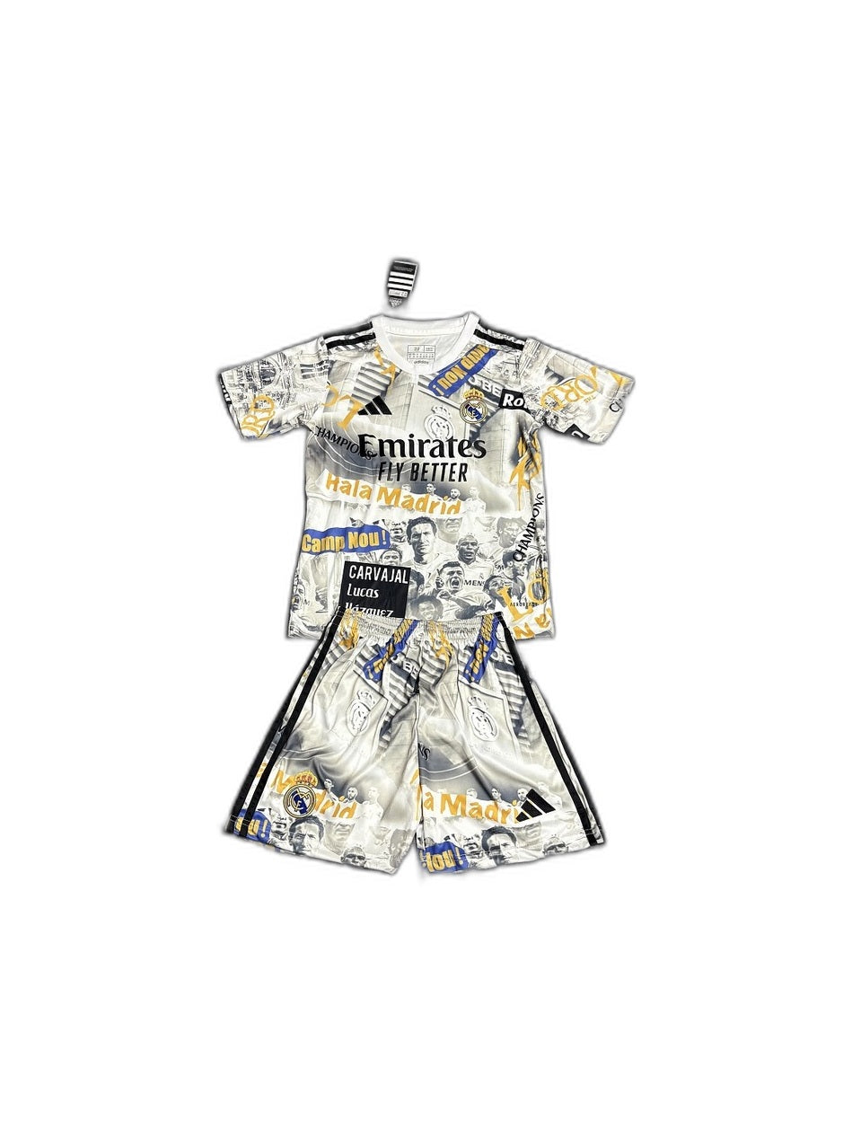 Camisa 2025-26 Real Madrid Infantil frente fundo branco