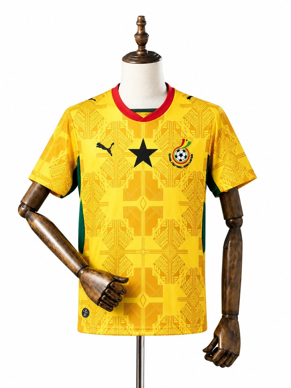 Camisa Seleção Gana - 2º Uniforme Torcedor 2026 frente manequim fundo branco