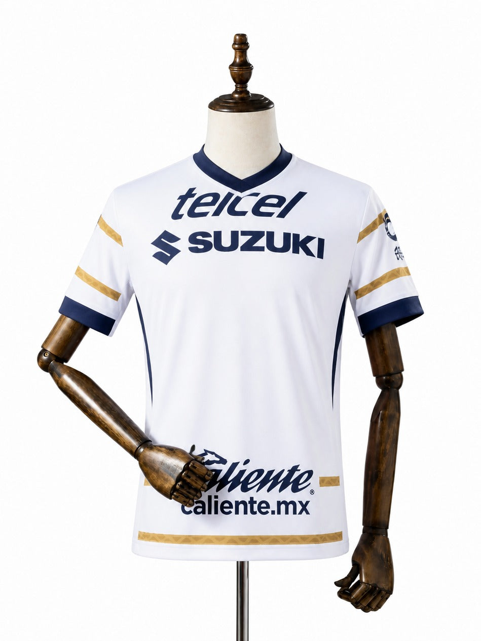 Camisa Pumas - 1º Uniforme Torcedor 2024/2025 frente manequim fundo branco