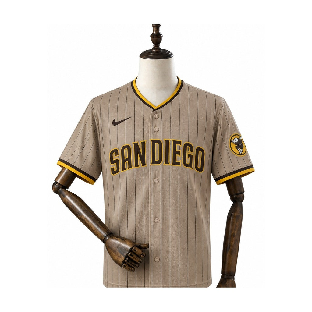 San Diego Padres MLB – Camisa Oficial Segunda (Away) frente manequim fundo branco