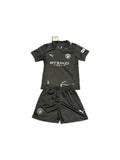Camisa 2025-26 Manchester City Black Infantil frente fundo branco