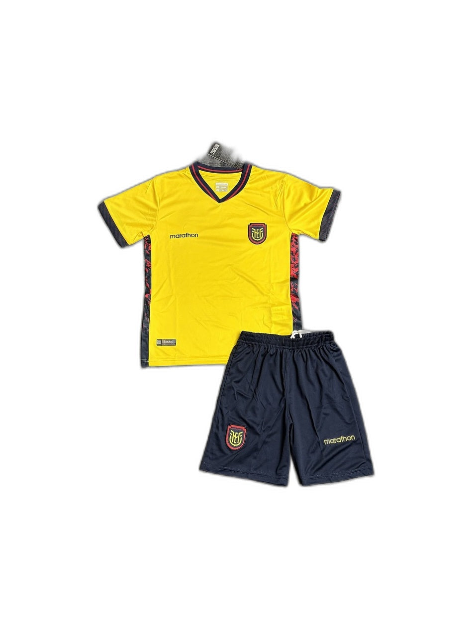 Camisa 2026 Ecuador Home Infantil frente fundo branco