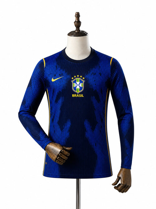 Brazil National Team Blue Long Sleeve Jersey 2026 frente manequim fundo branco