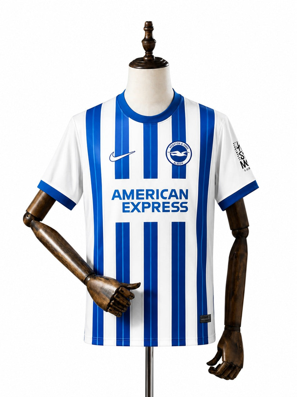 Camisa Brighton - 1º Uniforme Torcedor 2024/25 frente manequim fundo branco