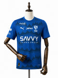 Camisa Al-Hilal - 1º Uniforme Torcedor 2025/2026 frente manequim fundo branco