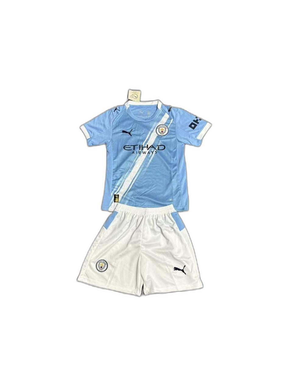 Camisa 2025-26 Manchester City Home Infantil frente fundo branco