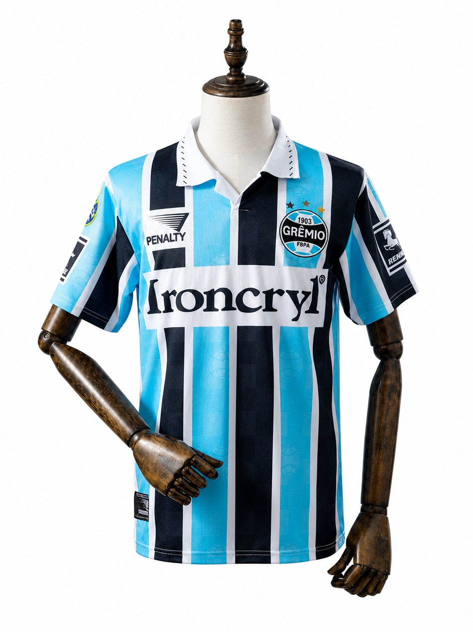 Grêmio 97/98 Home Retro Jersey front wood mannequin white background