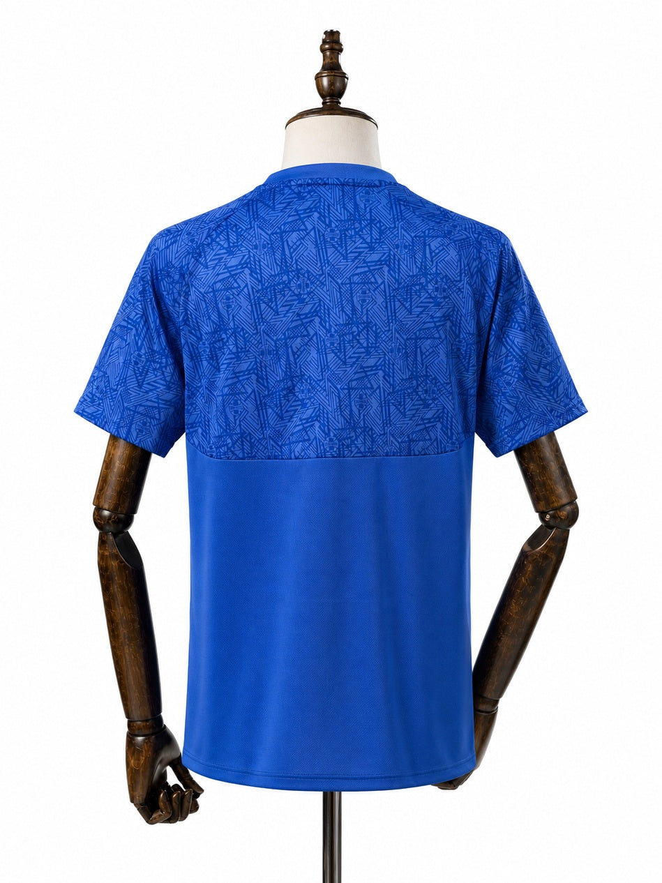 Grêmio blue goalkeeper jersey back wood mannequin white background