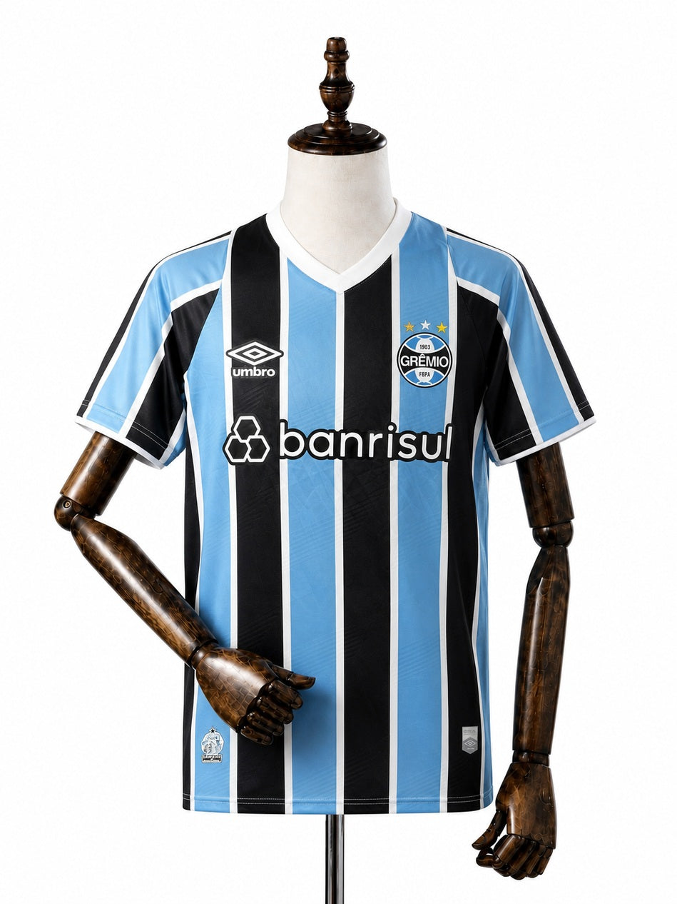 Grêmio Home Jersey front wood mannequin white background