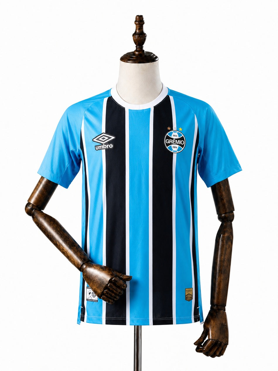 Grêmio Home Player Version Jersey front wood mannequin white background