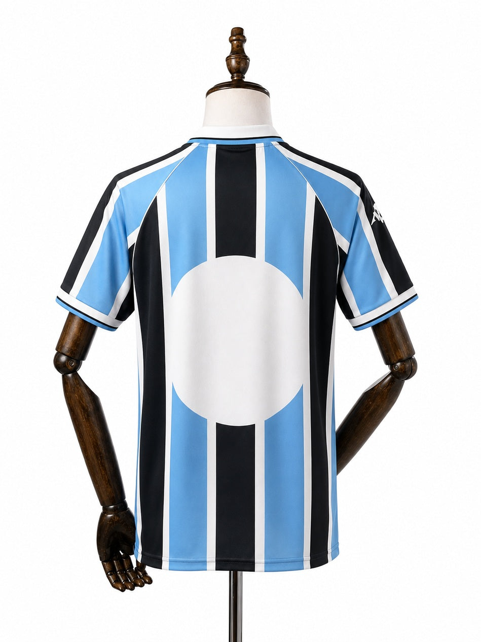 Grêmio home Retro Jersey back wood mannequin white background