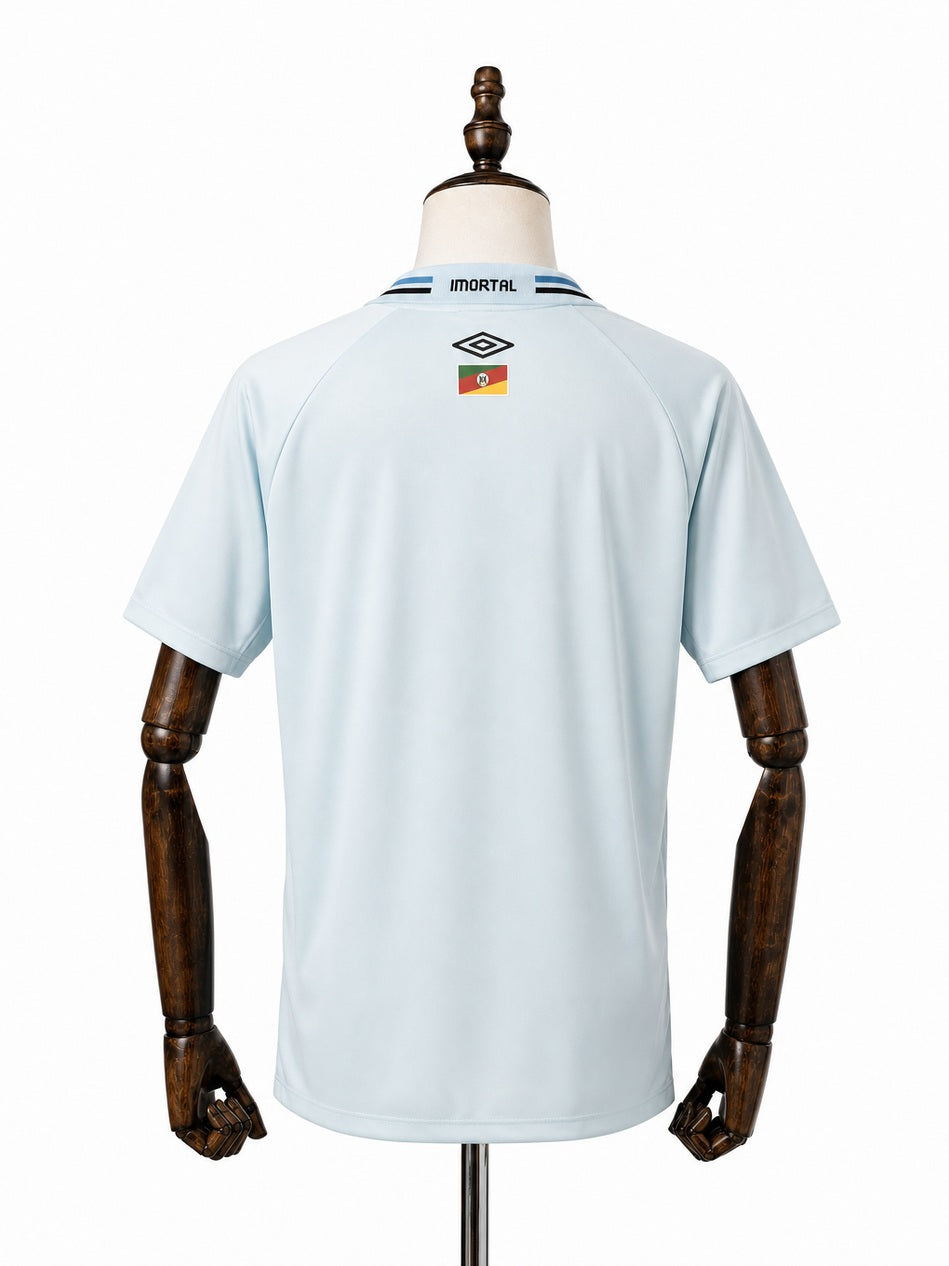 Grêmio third away Jersey back wood mannequin white background