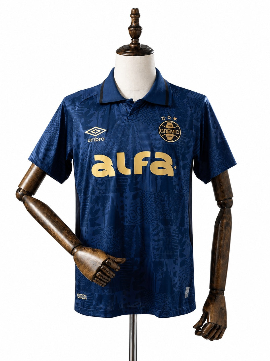 Grêmio Third Away Jersey front wood mannequin white background