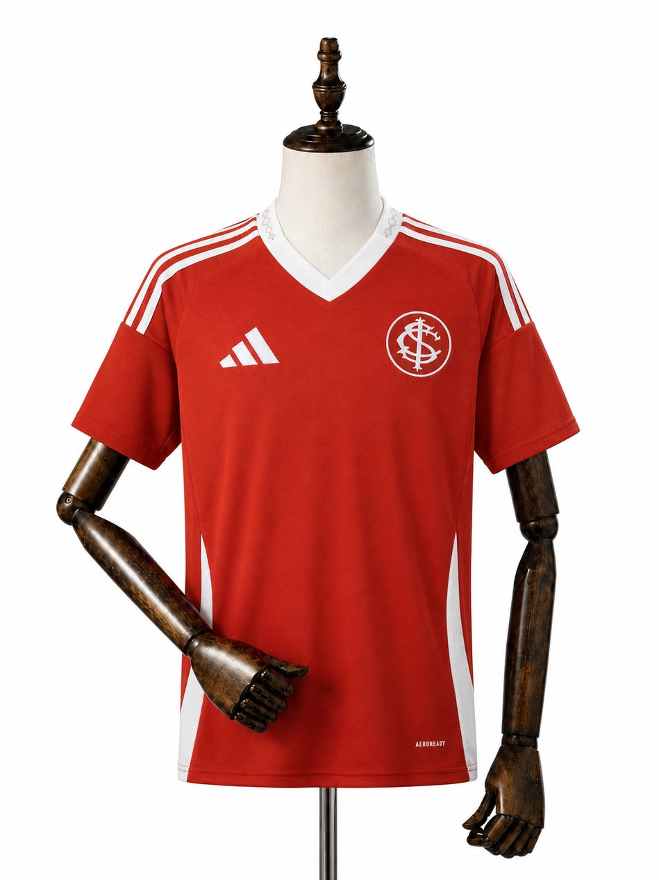 Internacional 2025 Brazil Internacional Home Jersey front wood mannequin white background